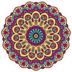 Vector round abstract circle. Mandala style.