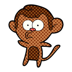 cartoon surprised monkey