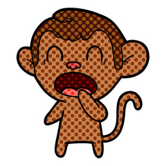 Fototapeta premium yawning cartoon monkey