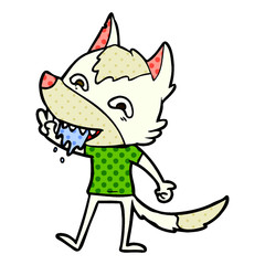 cartoon hungry wolf