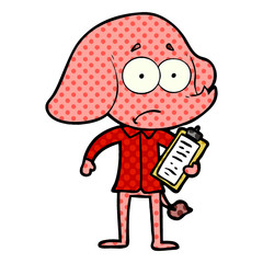 cartoon unsure elephant