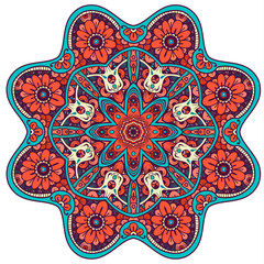 Vector round abstract circle. Mandala style.