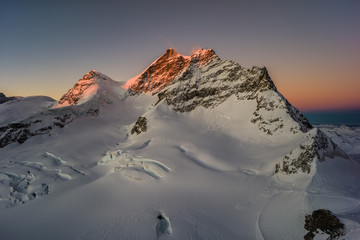 Jungfrau 4158 m ,Rottalhorn 3972 m, Silvester 2017
