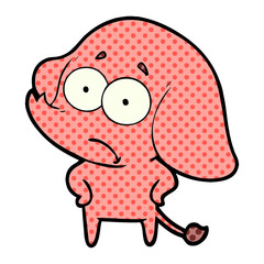 cartoon unsure elephant
