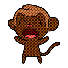 shouting cartoon monkey