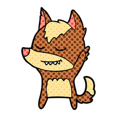 friendly cartoon wolf