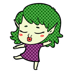 pretty cartoon elf girl