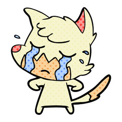 Fototapeta premium crying fox cartoon