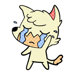 crying waving fox cartoon