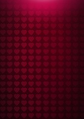 Pink light over love heart pattern