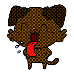 cartoon panting dog