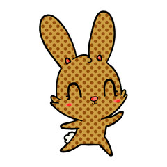 cute cartoon rabbit dancing