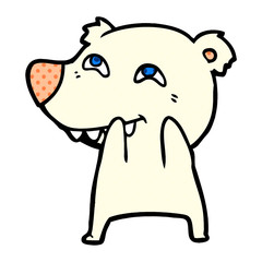 cartoon polar bear showing teeth
