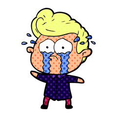Obraz premium cartoon crying man