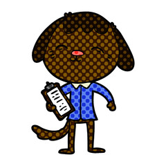 happy cartoon office worker dog