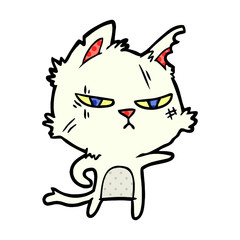 tough cartoon cat pointing