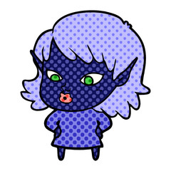 pretty cartoon elf girl