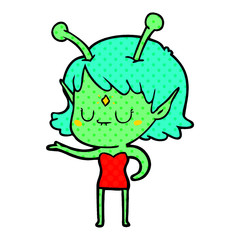 cartoon alien girl