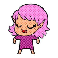 happy cartoon elf girl