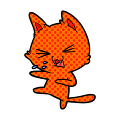 cartoon cat hissing