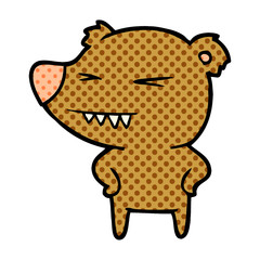 angry bear cartoon with hands on hips