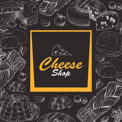 Vector background with cheese products