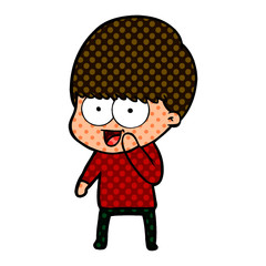 happy cartoon boy