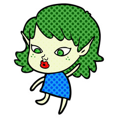 pretty cartoon elf girl