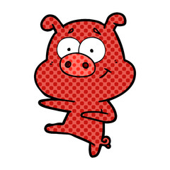 cartoon pig pointing