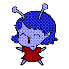 cartoon alien girl laughing