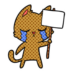 crying cartoon cat