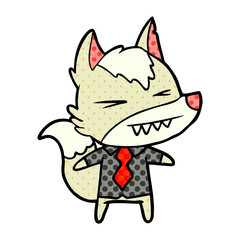 angry wolf boss cartoon