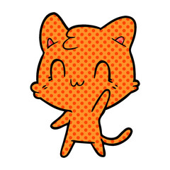 cartoon happy cat