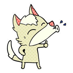 howling wolf cartoon