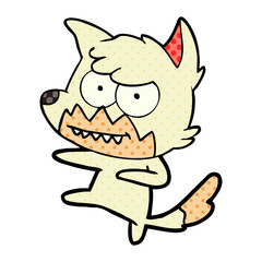 Fototapeta premium cartoon grinning fox