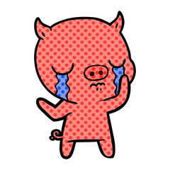 cartoon pig crying
