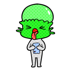 disgusted cartoon alien