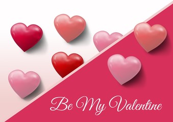 Valentines day design with hearts