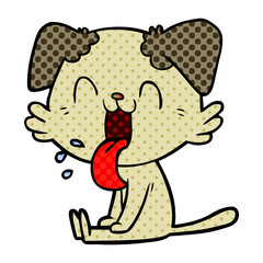 cartoon panting dog