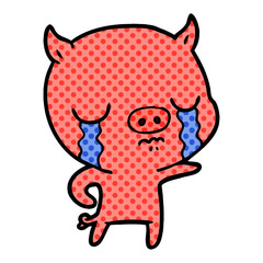 cartoon pig crying