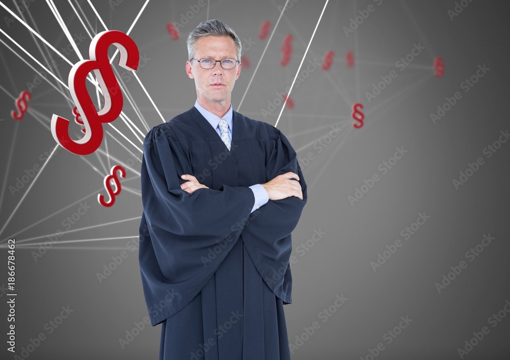 Poster 3d section symbol icons and judge