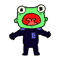 cartoon weird alien communicating