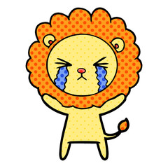 cartoon crying lion