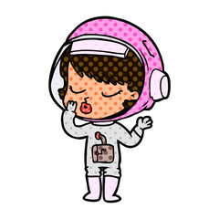 cartoon pretty astronaut girl