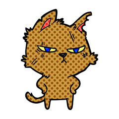 tough cartoon cat