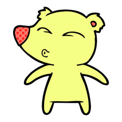 cartoon whistling bear