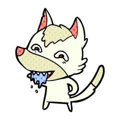 cartoon hungry wolf