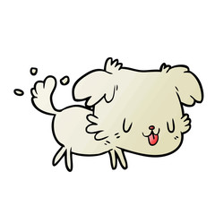 cute cartoon dog wagging tail