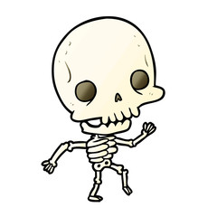 cute cartoon dancing skeleton