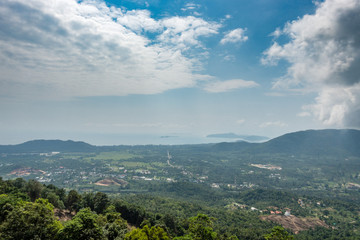 Beautiful top view of Koh Samui and ocean